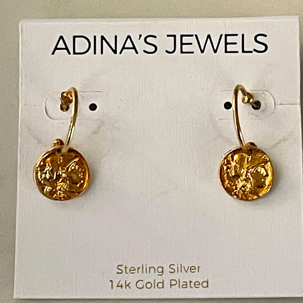 Adina Eden “Adina’s Jewels” Sterling Silver Gold Plated Earrings